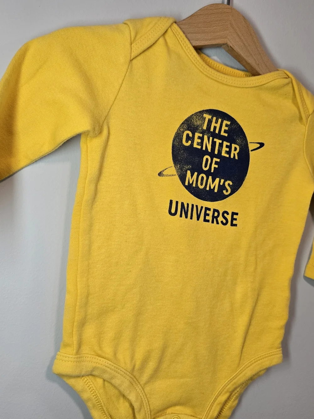 Carter's Yellow Long-Sleeve Bodysuit with 'The Center of Mom's Universe' Graphic
